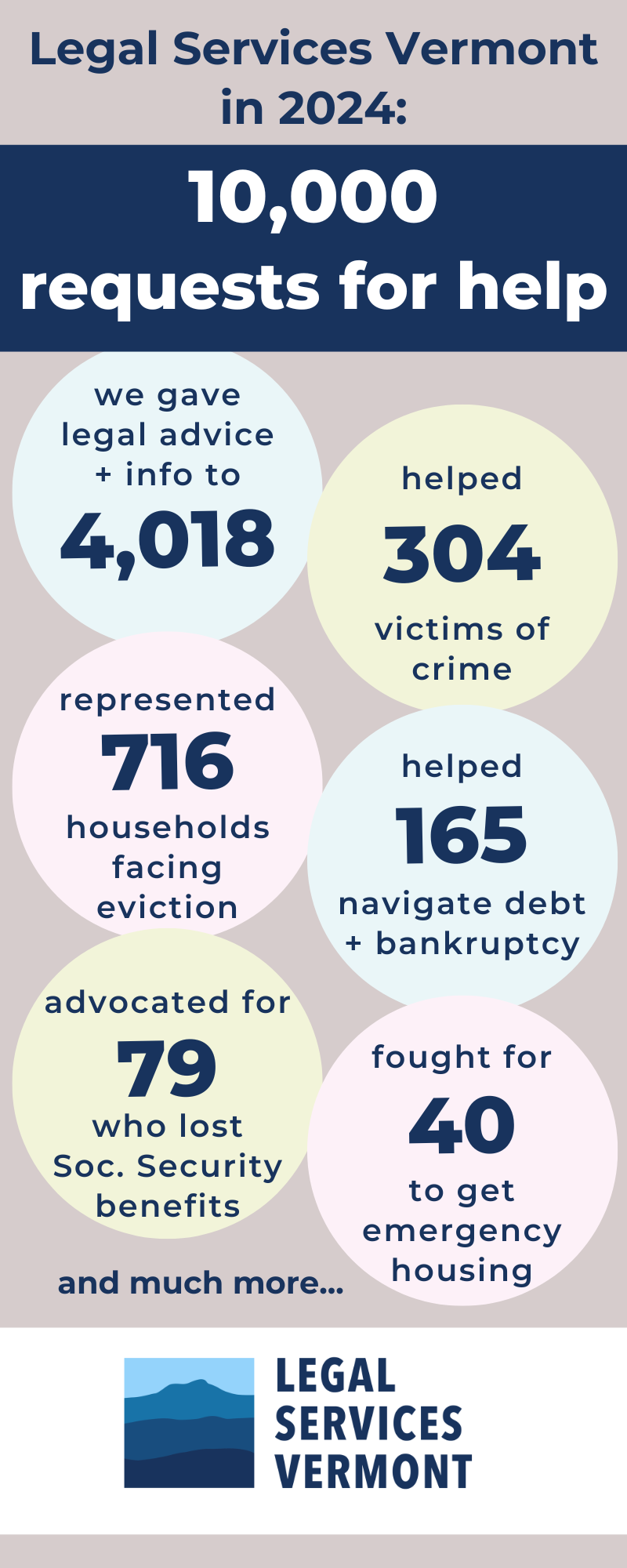 Infographic that shows LSV had 10,000 requests for help