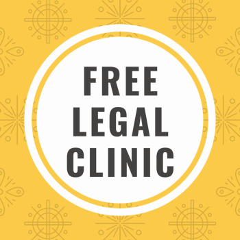 Graphic that says: Free legal clinic